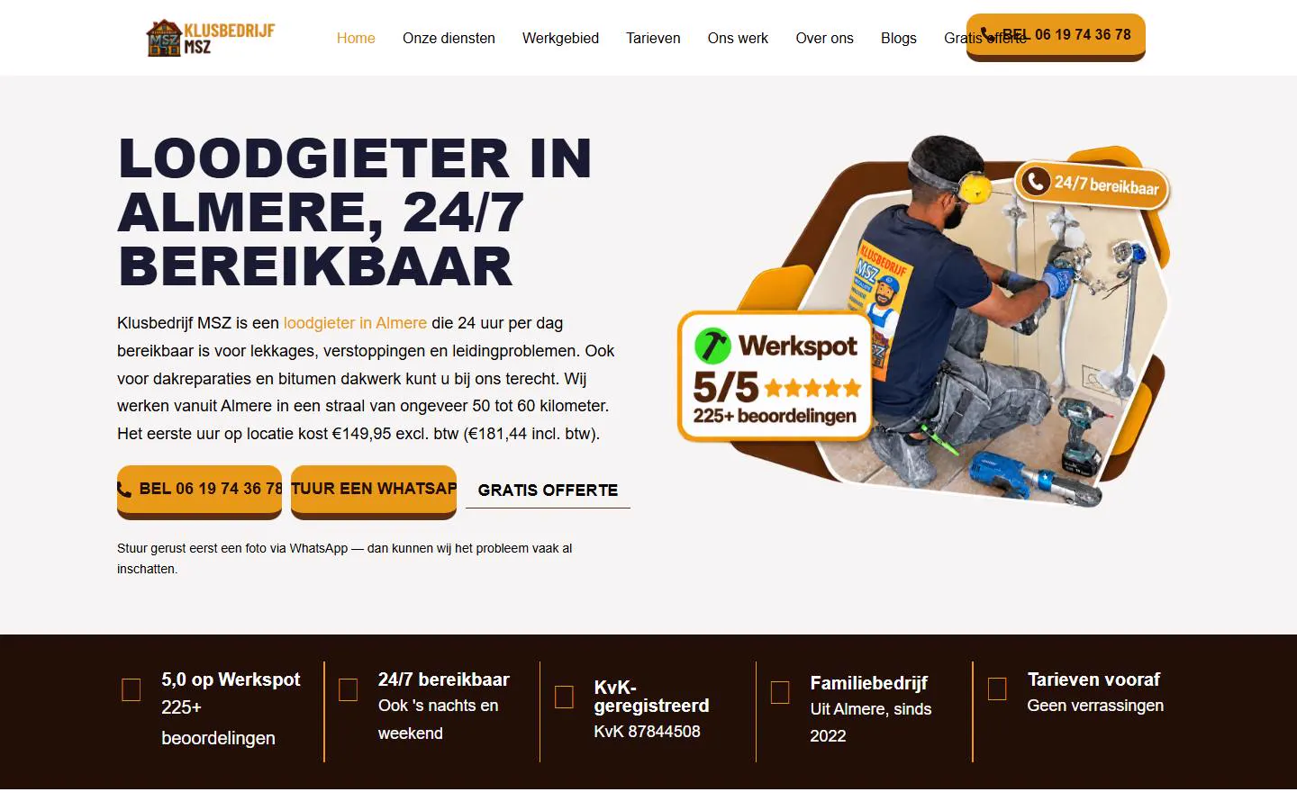 Klusbedrijf MSZ website