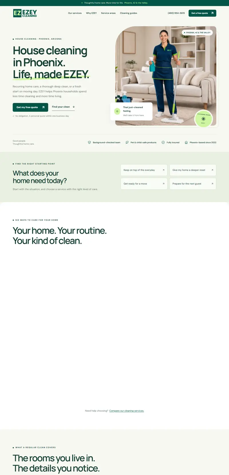 EZEY Cleaning website