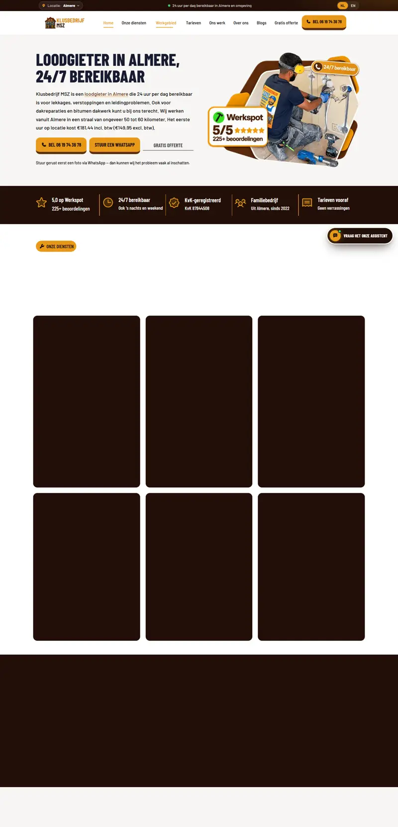 Klusbedrijf MSZ website