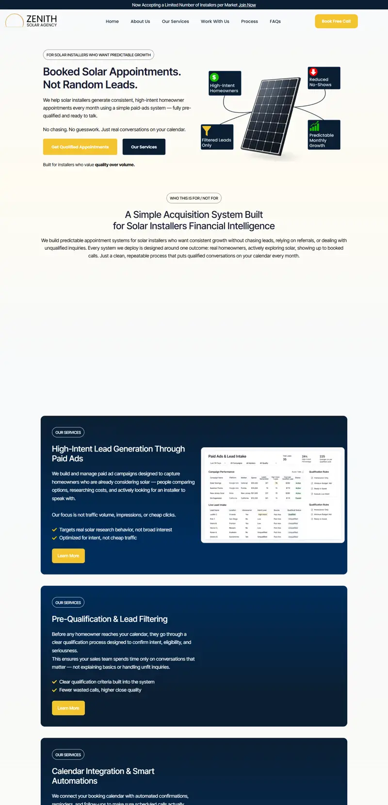Zenith Solar Agency website